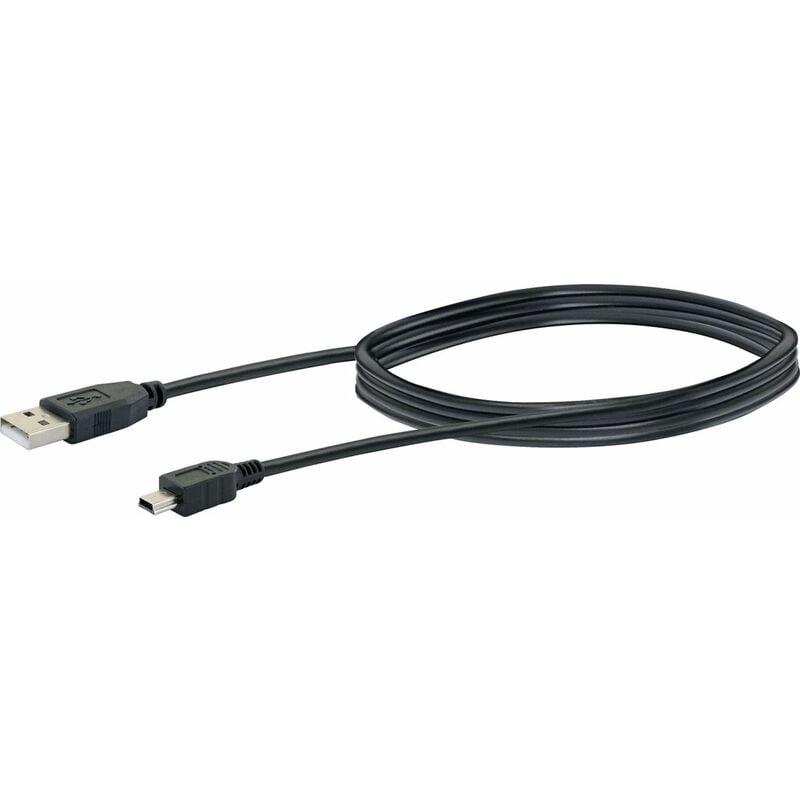 Schwaiger Mini USB Ladekabel CK1521 533 schwarz, 1m, 1x USB 2.0 A Stecker /  1x USB 2.0