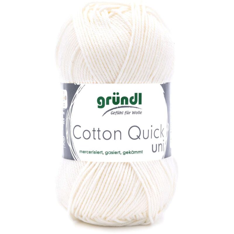 Gründl Cotton Quick Uni - Ensemble Crochet 4 Pelotes 100% Coton + Crochet + Instructions Pour Filet à Provisions (Petrol)
