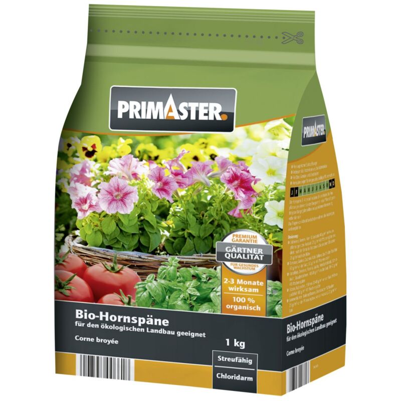Primaster Bio Hornspäne 1 kg ideal für Gemüse u Obst Dünger Pflanzendünger