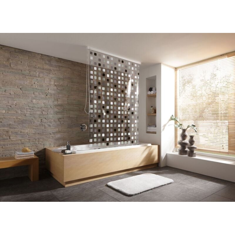 Kleine Wolke Duschrollo für Leerkassette 128 x 240 cm grau Dusche Bad Rollo