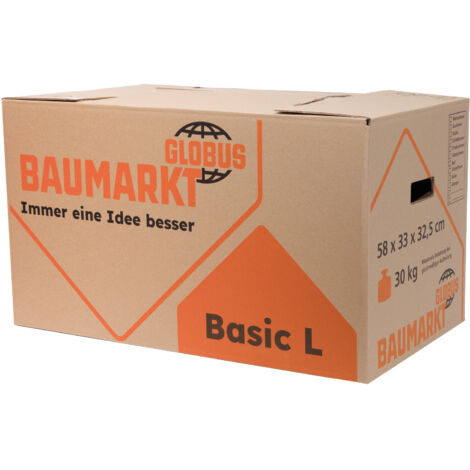 10er Pack Globus Umzugskarton Basic L, 62 L, 58 x 33 x 32,5 cm, Umzugskiste
