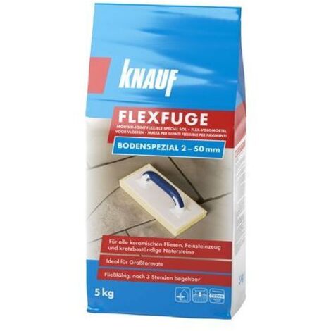 Knauf Fugenmörtel Flexfuge Bodenspezial 2 - 50 mm basalt 5 kg Fugenmörtel