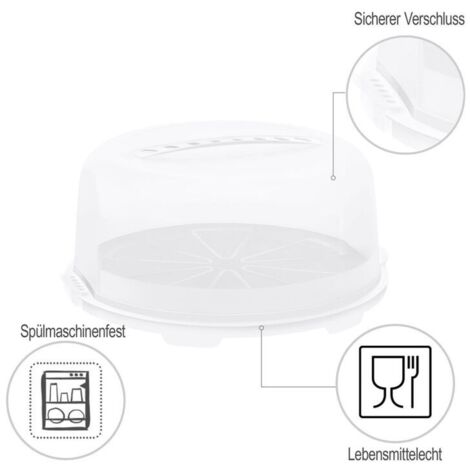 2 Stück Tortenbox 30x30x25cm - Transparente Kuchenbox Mit Band & Sockel