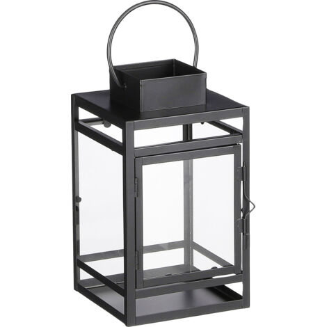 Mica Laterne Storm schwarz Eisen 23 x 13 x 13,5 cm Laterne
