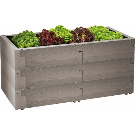 Gardenstar Hochbeet Woody 130 x 60 x 60 cm Hochbeete aus Kunststoff