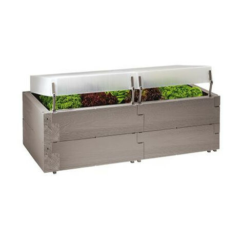 Gardenstar Hochbeet Woody Set 130 x 60 x 52 cm, inkl. 2 Thermohauben Hochbeete aus Kunststoff