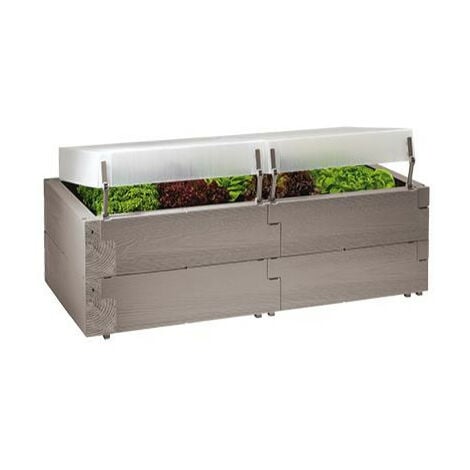 Gardenstar Hochbeet Woody Set 130 x 60 x 52 cm, inkl. 2 Thermohauben