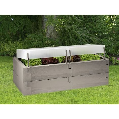 Gardenstar Hochbeet Woody Set 130 x 60 x 52 cm, inkl. 2 Thermohauben