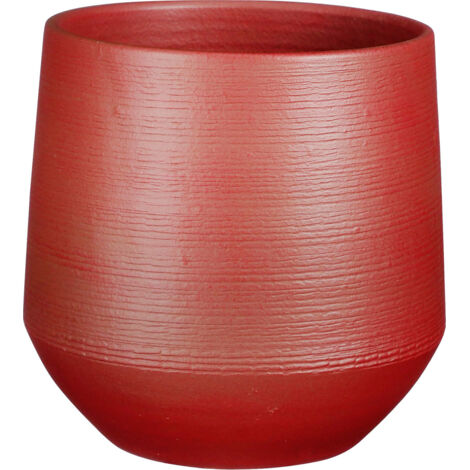 Mica Übertopf Evora dunkelrot Terracotta Ø 24 x 23 cm Topf (1/2)