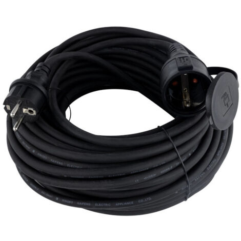 Verlängerungskabel Außen 25 m H05RR-F 3G1,5 mm², schwarz, Gummi
