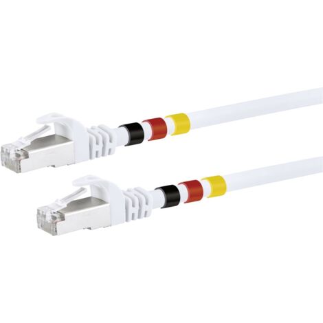 Schwaiger Netzwerkkabel CAT7 2x 3 Farbringe 2,5 m Ethernetkabel (RJ-45/8P8C)