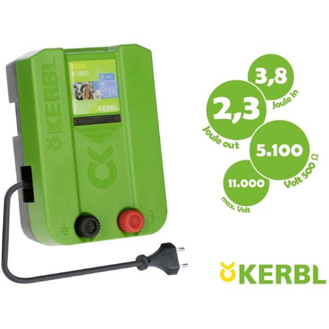Kerbl Weidezaungerät Titan N3800 Elektrozaungerät Weidegerät Zaun Gerät 230 V