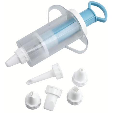 Fackelmann Garnierspritze 15 cm Backspritze Tortenspritze 6 Tüllen
