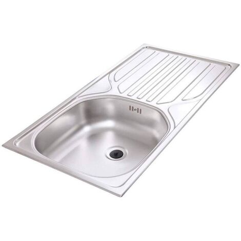 respekta Einbauspüle Edelstahl 86,0 x 43,5 cm Spüle Spülbecken Edelstahlspüle