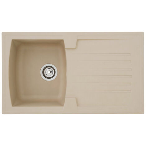 Küchenspüle Einbauspüle Spüle Granit Mineralite 86 x 50 Beige Respekta Boston