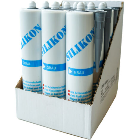 Silikon grau 280 ml 12 St. Kartonabnahme Silikon
