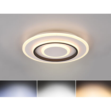 Flache LED Deckenleuchte JORA Weiß mit Fernbedienung dimmbar,  Ø 41cm (1/5)