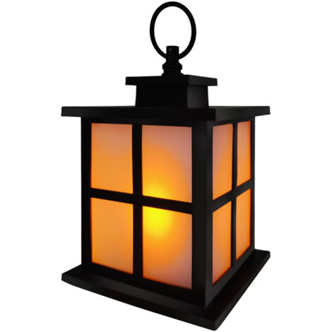 TrendLine LED Laterne schwarz 12 x 12 x 18 cm batteriebetrieben mit Timer