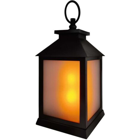 TrendLine LED Laterne schwarz 10,5 x 10,5 x 21 cm batteriebetrieben mit Timer