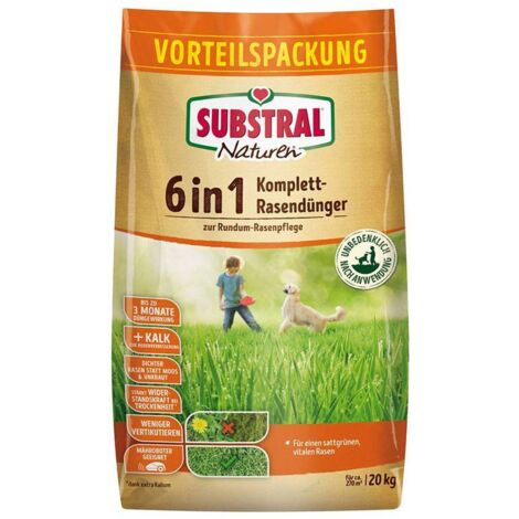 Substral Naturen 6 in 1 Komplett-Rasendünger f. 266 m² 20 kg Dünger (1/3)