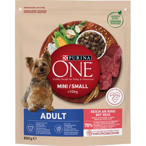 Purina One Hundetrockenfutter Adult Mini 800 g Rind Trockenfutter