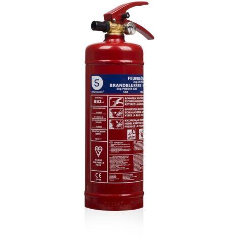 Smartwares Feuerlöscher FEX-15120 BB2 2 kg für ABC Brände mit Halterung Manometer Pulver-Feuerlöscher
