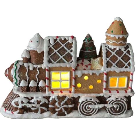 Figur Lebkuchenzug 18 x 10 x 25 cm braun Weihnachtsfigur