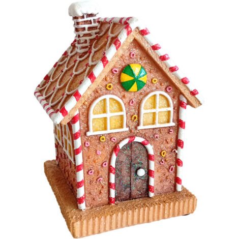 Figur Lebkuchenhaus 13,5 x 9 x 9,5 cm braun Weihnachtsfigur