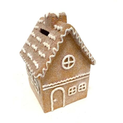 Figur Lebkuchenhaus 13 x 9,5 x 10 cm braun Weihnachtsfigur