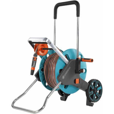 GARDENA Schlauchwagen CleverRoll M Easy Set, kpl. mit 20m Schlauch, Systemteilen und Spritze - 18517-20