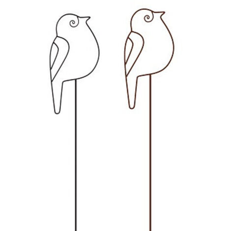 TrendLine Gartenstecker Metall Vogel sortiert 115 cm Gartenstecker