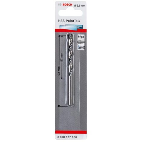 Bosch HSS PointTeQ Metallbohrer DIN338, Ausführung: 5,5mm, 1er VE, 2608577166