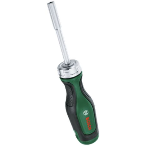 Bosch Ratschenschraubendreher Stubby (Ratschenschraubendreher mit hohem Drehmoment, Bitmagazin, magnetischer Bithalter, 12-teilig)