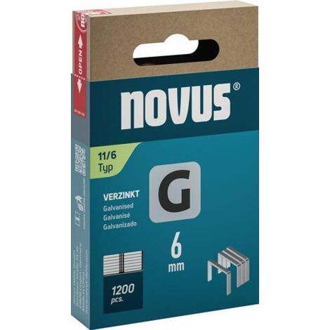 Flachdrahtklammer G Typ 11 B10,6xL6mm Draht-B.1,25mm 1200 St.NOVUS