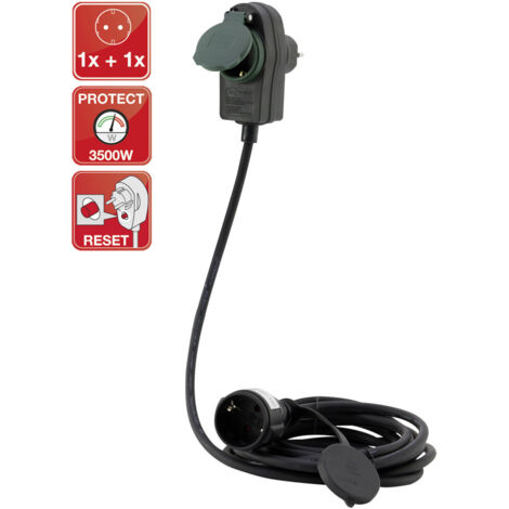 REV Verlängerungskabel Powersplit H05RR-F 10 m schwarz Elektrische Kabel & Leitungen