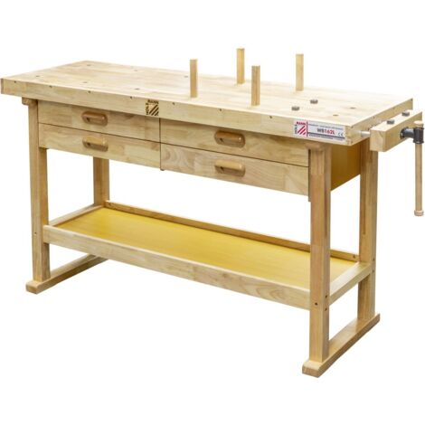 HOLZ WERKBANK WERKTISCH 4 SCHUBLADEN ARBEITSTISCH HOLZMANN WB162L