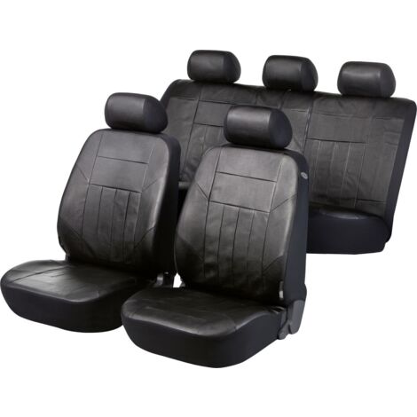 Walser Autositzbezug Soft Nappa schwarz aus Kunstleder 17-teilig Sitzbezug
