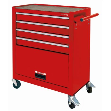 Einhell – Werkstattwagen TC-TW 100 – Interlock-System – 4 drehbare Rollen mit Feststellbremsen – Ablagefach für Maschinen – Auflagenmatte für empfindliche Werkzeuge (1/5)