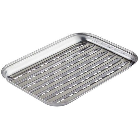 Primaster Grillschale mit Löcher Edelstahl 34 x 25 cm