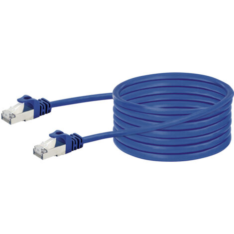Schwaiger Netzwerkkabel CAT8 10m 2x RJ45 Stecker blau