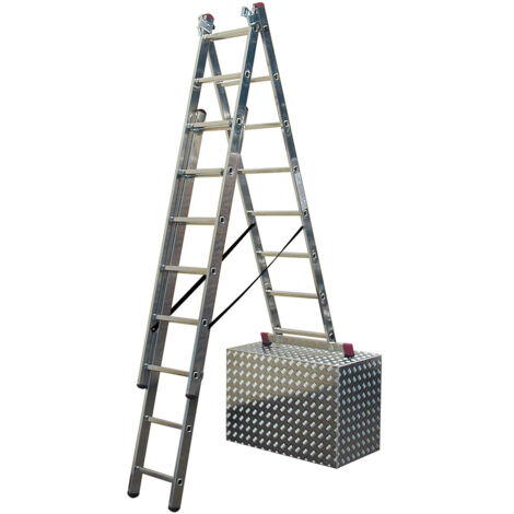 Krause Corda Mehrzweckleiter mit Treppenfunktion 3x10 Sprossen