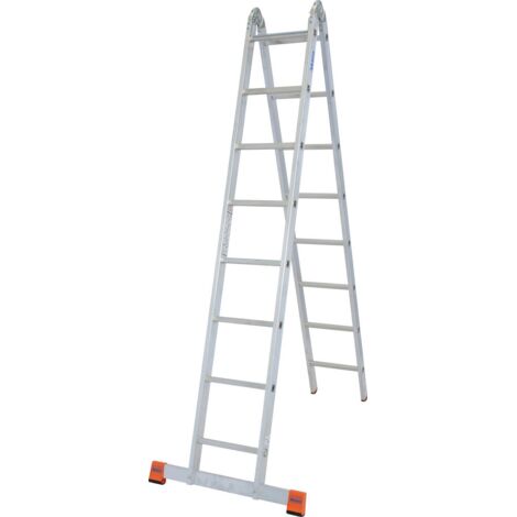 Krause Aluminium-Gelenk-Doppelleiter MONTO TriMatic 5,50 m Doppelstufenleiter