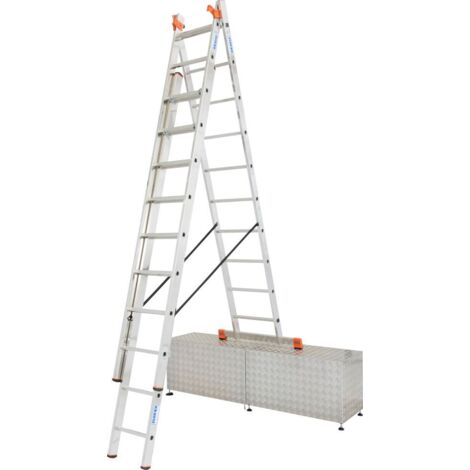 Krause Aluminium-Vielzweckleiter MONTO Tribilo mit Treppenfunktion 7,65 m Viel-/ Mehrzweckleiter
