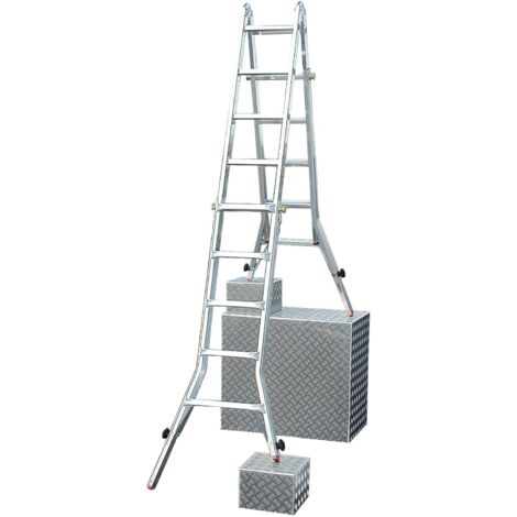 Krause Televario Alu Teleskopleiter Mehrzweckleiter 4x5 Sprossen Gelenkleiter