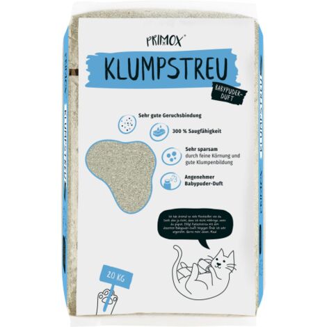 Primox Katzenstreu Babypuderduft 20 kg Katzenstreu