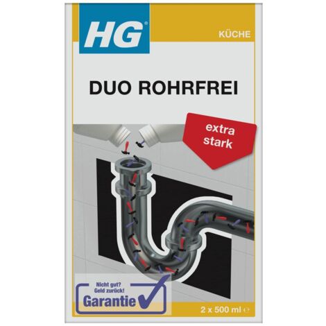 HG Duo Rohrfrei extra Stark 2 x 500 ml Abflussfrei Rohrreiniger 2-Komponenten