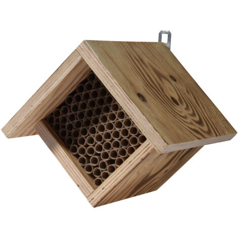 Dobar Bienenhaus Square 19 x 12,5 x 16 cm braun Insektenhotel