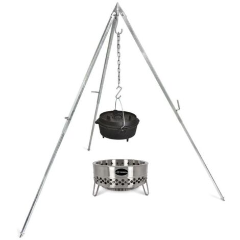 Petromax Feuerschale Tyropit Set inkl. Dreibein, Rost & Feuertopf ft9 Schwenkgrill (1/3)
