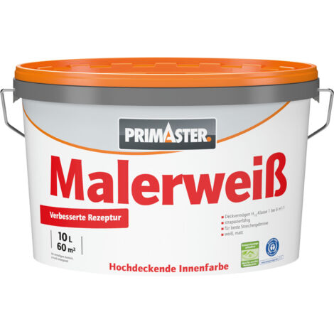 Primaster Wandfarbe Malerweiß konservierungsmittelfrei 10 L