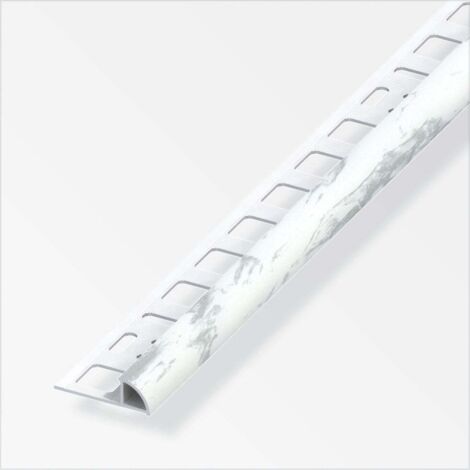 alfer Viertelkreisprofil PVC glatt weiß marmor Fliesenschienen